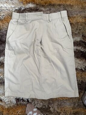 Classic Khaki Pencil Skirt - Neutral Beige